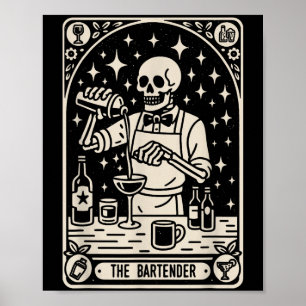 Poster O Mixologista Bartender Tarot Card Halloween Barm