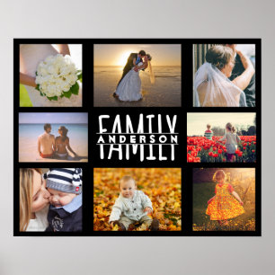 Pôster O modelo da colagem DIY da foto da família 8