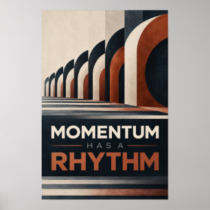 Poster O Momentum Tem um Ritmo Tipografia Geométrica Retr