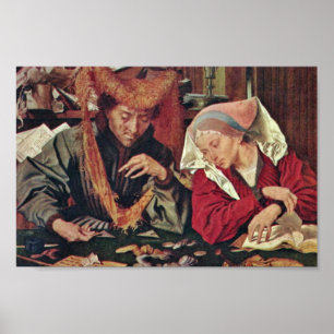 Poster O Money Changer E Sua Esposa Por Reymerswaele Mar