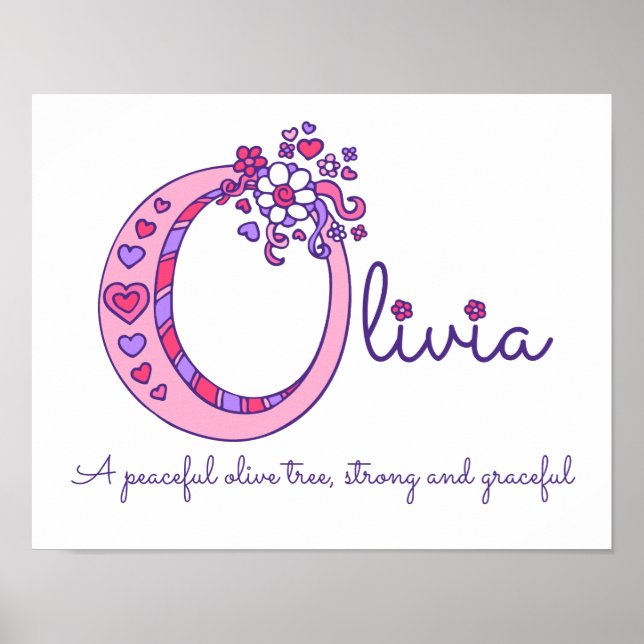 Poster O monograma arte Olivia dá nome às meninas que sig (Frente)