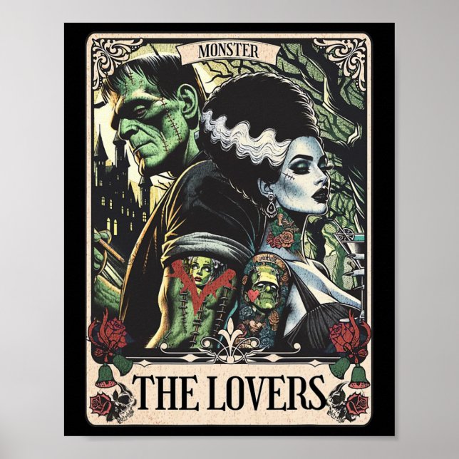 Poster O Monstro Frankenstein E A Noiva Os Amantes Taro (Frente)