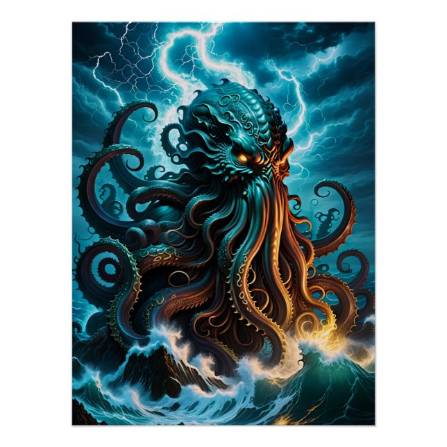 Pôster O Monstro Kraken (Frente)