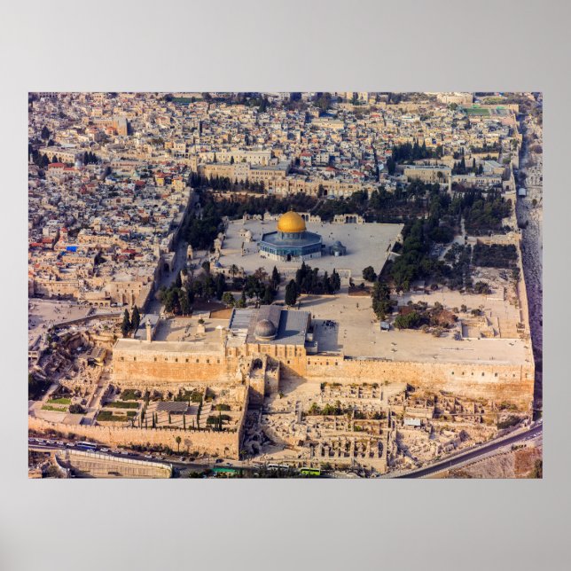 Poster O Monte do Templo na Cidade Antiga de Jerusalém (Frente)