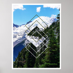 Poster O Monte Rainier geométrico