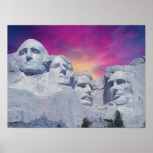 Pôster O Monte Rushmore, presidentes de South Dakota, EUA