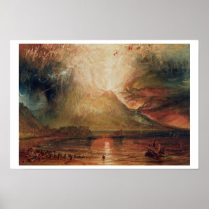 Pôster O Monte Vesúvio na erupção, 1817 (w/c no papel)