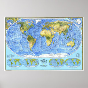 Poster "O Mundo: 1994 MAPA Físico ...