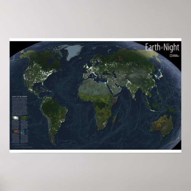 Poster "O Mundo: 2004 A Terra à Noite ... (Frente)