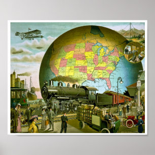 Poster O mundo do transporte 1910