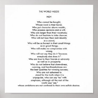 POSTER O MUNDO PRECISA DE HOMENS