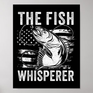 Poster O Murmurador de Peixes Bandeira dos EUA de Pesca