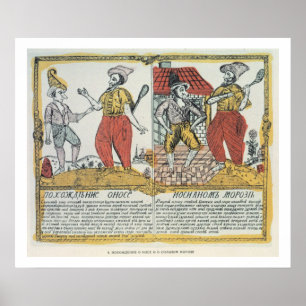 Pôster O nariz e o Frost, russo, fim do século XVIII