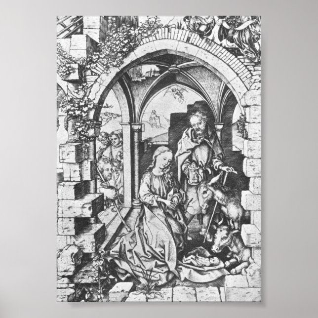 Poster O Nascimento de Jesus (por Martin Schongauer) (Frente)