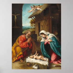 Poster O Nascimento - Lorenzo Lotto Cartaz de Arte Fina