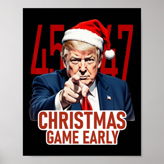 Poster O Natal Chegou Engraçado O Donald Trump Papais noe (Frente)