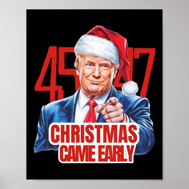 Poster O Natal Chegou Engraçado O Donald Trump Papais noe (Frente)