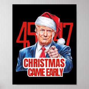 Poster O Natal Chegou Engraçado O Donald Trump Papais noe
