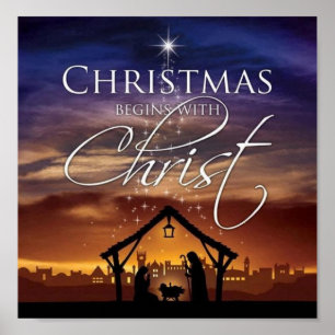 Poster O Natal começa com o Cristo