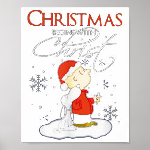 Poster O Natal Começa Com O Cristo Natal Gift Cos De Féri