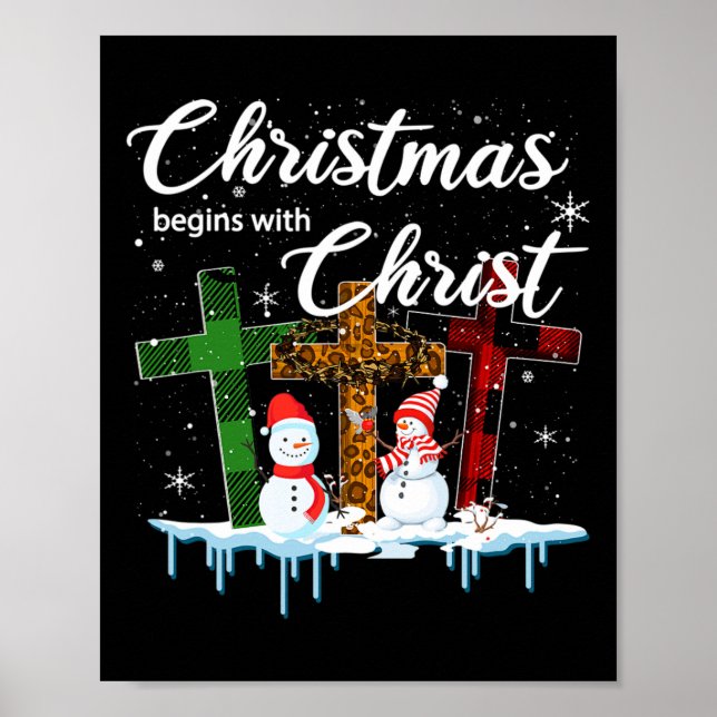 Poster O Natal Começa Com Presentes De Xmas De Cristo (Frente)