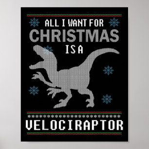 Poster O Natal Do Dinossauro Tudo O Que Quero É Um Veloci
