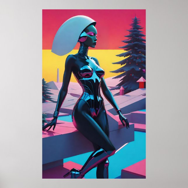 Poster O Natal é para Cyborgs - Ken Gage Art (Frente)