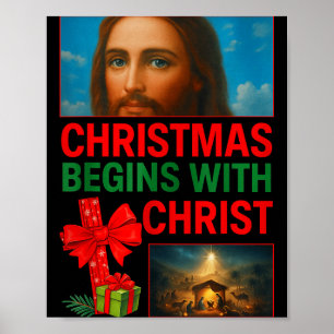 Poster O Natal Hugvyn Começa Com A Cruz De Cristo Jesus