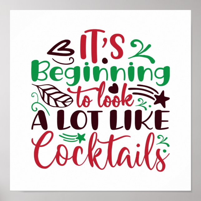 Poster O Natal parece coquetéis (Frente)