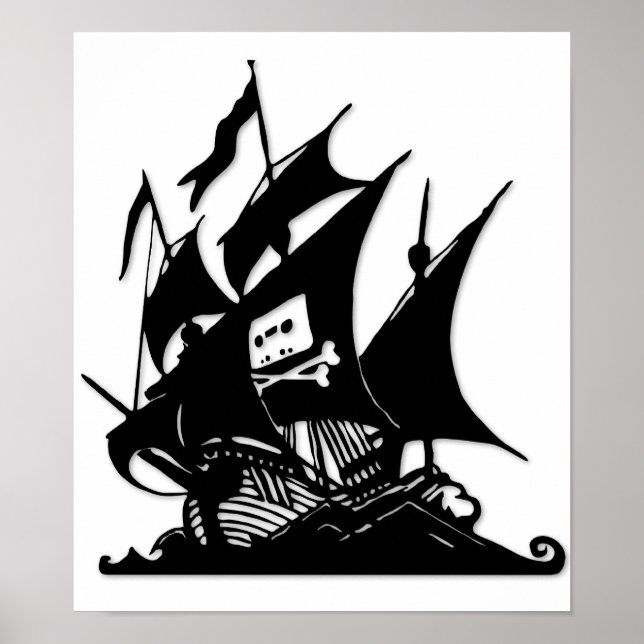 Poster O navio do logotipo Pirate Bay (Frente)