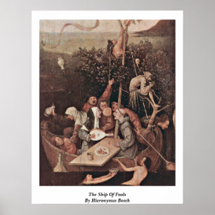 Pôster O navio dos tolos. Por Hieronymus Bosch