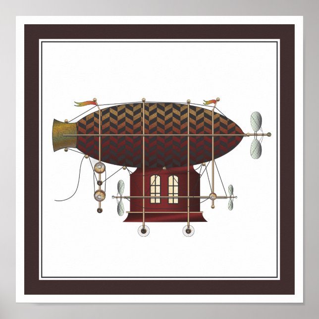 Poster O Navio Petite Rouge Steampunk Flying Machine (Frente)