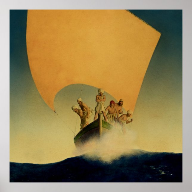 Poster “O Navio Pirata” por Maxfield Parrish (Frente)