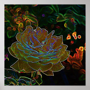 Pôster O néon amarelo aumentou