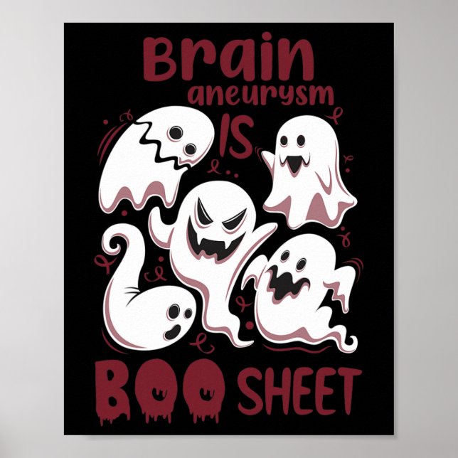 Poster O neurísmo cerebral é o Hallowee Boo Sheet Burgund (Frente)
