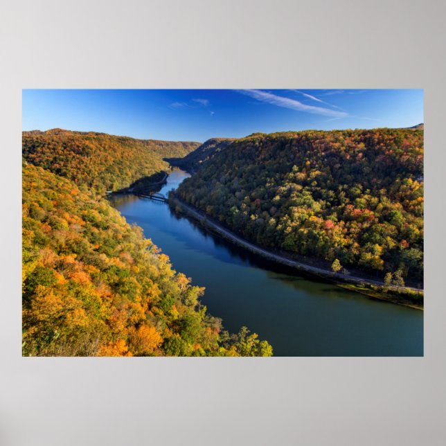 Pôster O New River Gorge em Hawks Nest State Park (Frente)