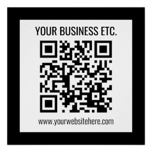 Pôster O Nome da Sua Empresa & Código QR Editável