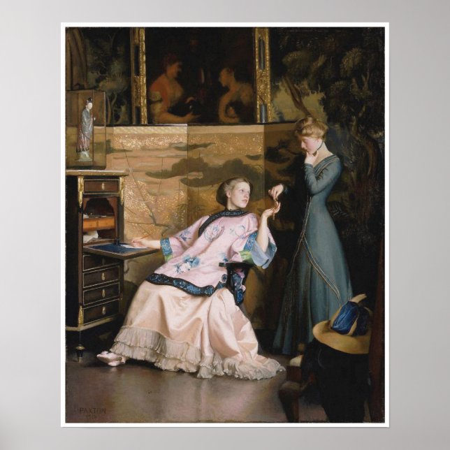 Pôster O Novo Colar, William McGregor Paxton (Frente)
