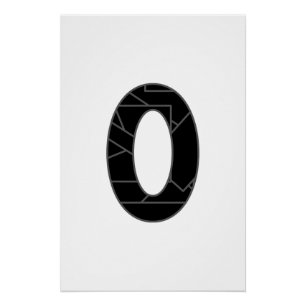 Pôster O número zero (0) a preto