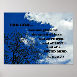 Pôster ò O 1:7 de Timothy para o deus não nos deu….