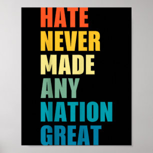 Poster O ódio nunca tornou nenhuma nação grande Anti-trum