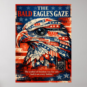 Poster O Olhar do Águia Careca Arte Patriota