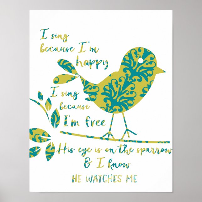 Pôster O Olho dele está no Sparrow (Frente)