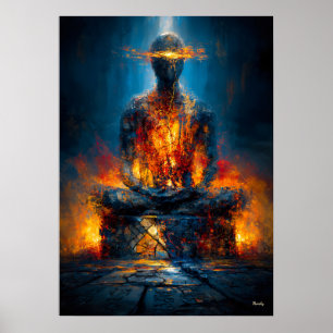 Poster O Oráculo Sem Rosto Expressionista Monumental