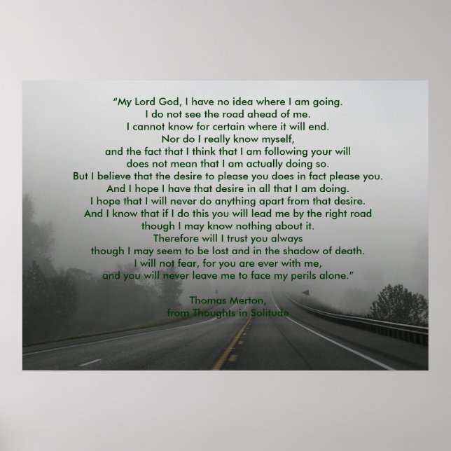 Poster O Orador de Thomas Merton do Pensamento em Solidão (Frente)