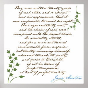 Pôster O orgulho de Jane Austen & as citações #1 do