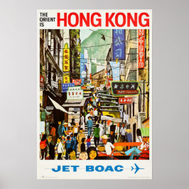 Poster O Oriente é a Viagem da HONG KONG Vintage Airlines