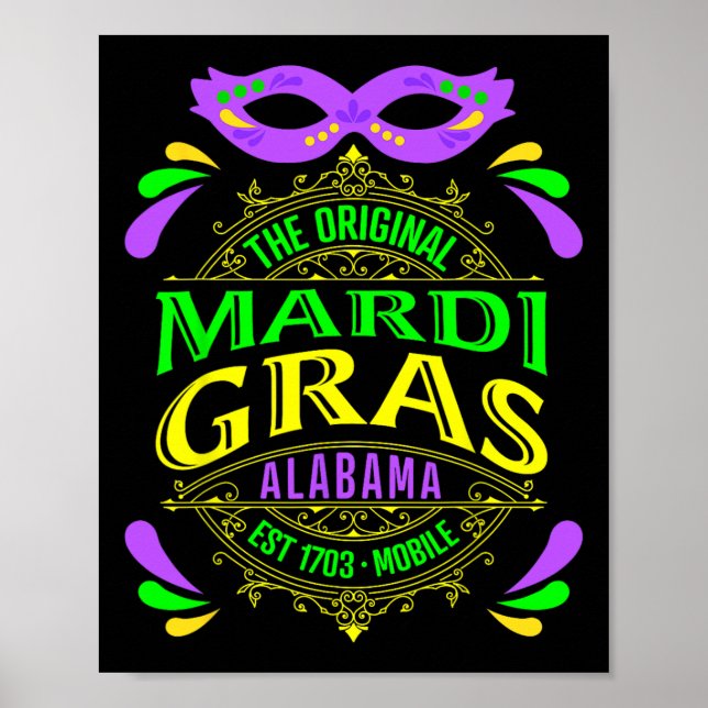 Poster O Original Mobile Alabama Mardi Gras 2025 (Frente)