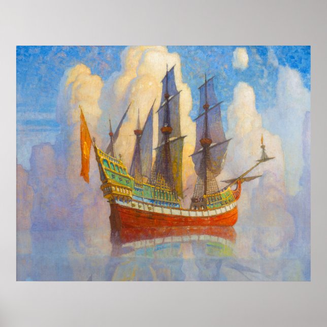 Poster O Ouro Galleon por Newell Convers Wyeth (Frente)