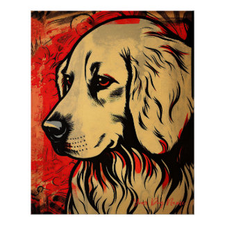 Pôster O Ouro Retriever Dog, Red and Black 002 - Ulis